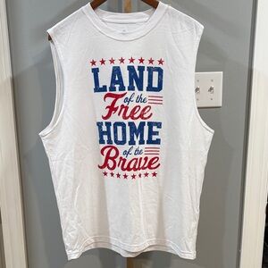 White Sleeveless Patriotic Tank Top